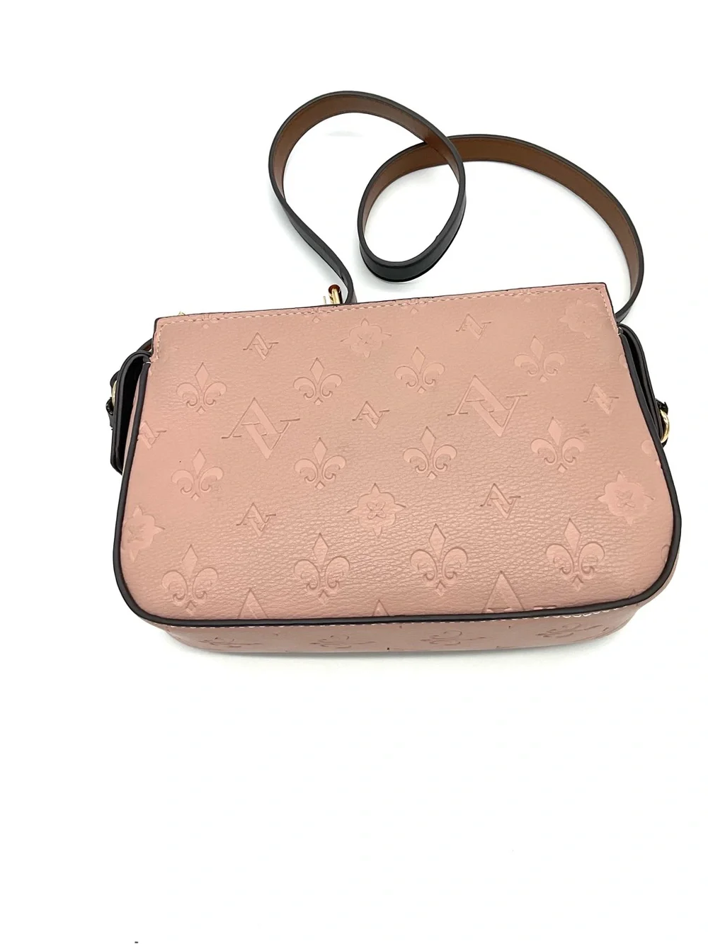 Adrienne Vittadini Pink, Black & Brown Embossed Crossbody Bag